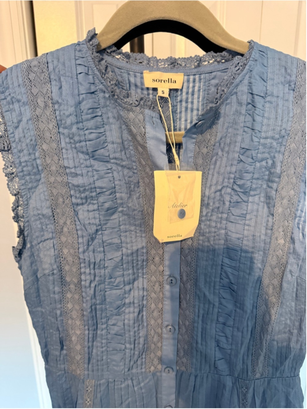 Women's Sorella Blue Cotton Maxi Dress Size S - Picture 6 of 12